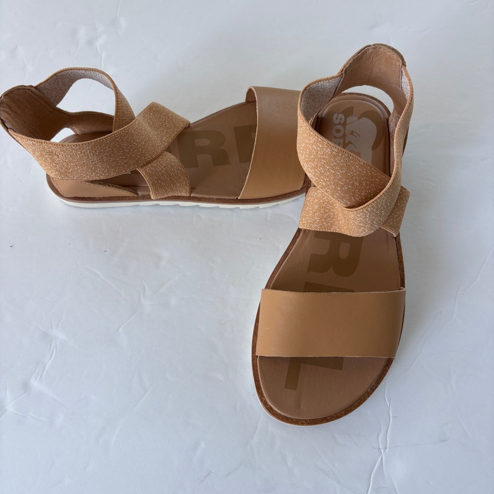Sorel Ella II Tan Leather Strappy Sandals 5.5 - Like new condition